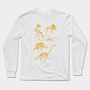 Dinosaur Fossils - Mustard Long Sleeve T-Shirt